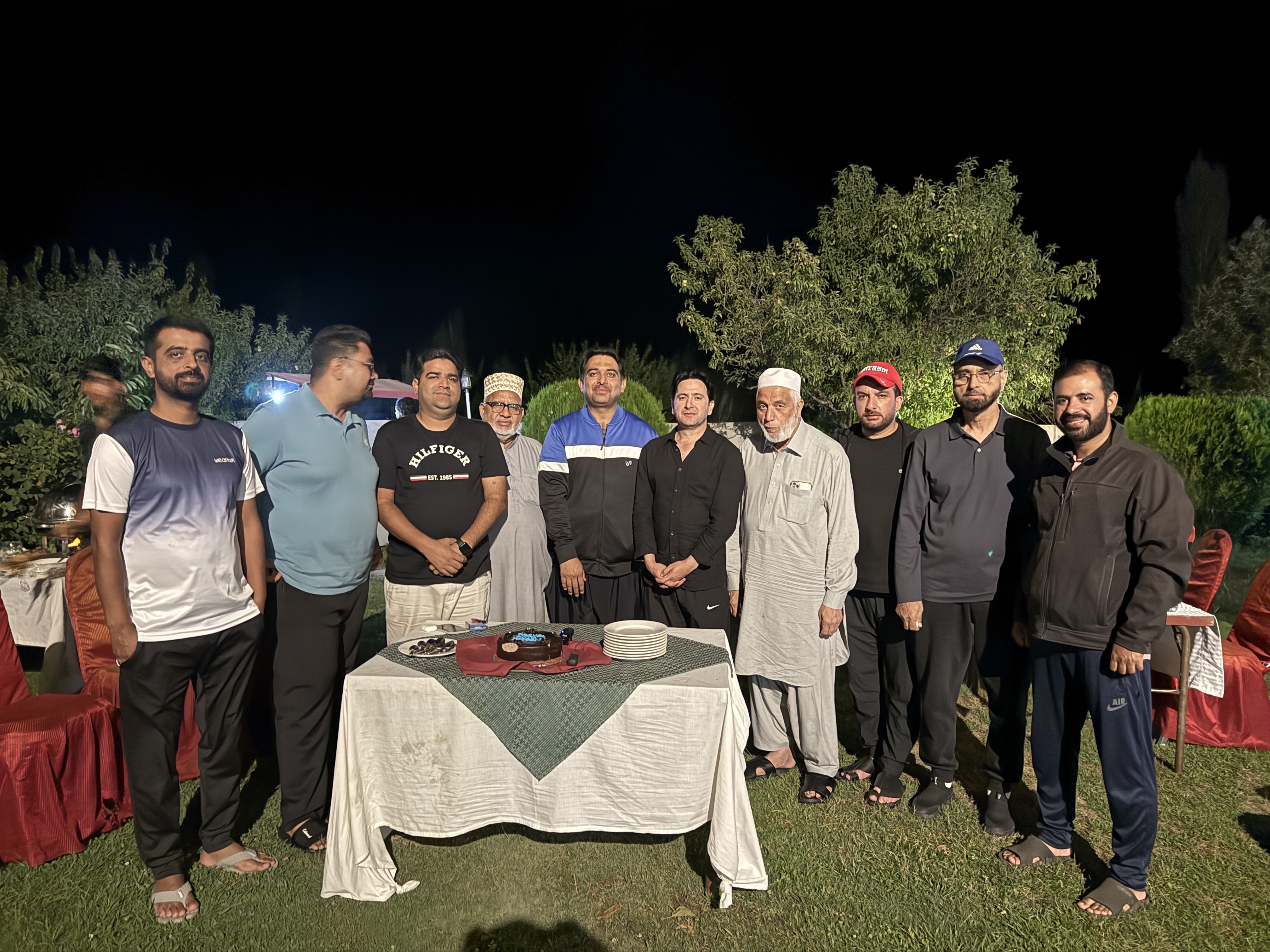 Group trek on rocky trail